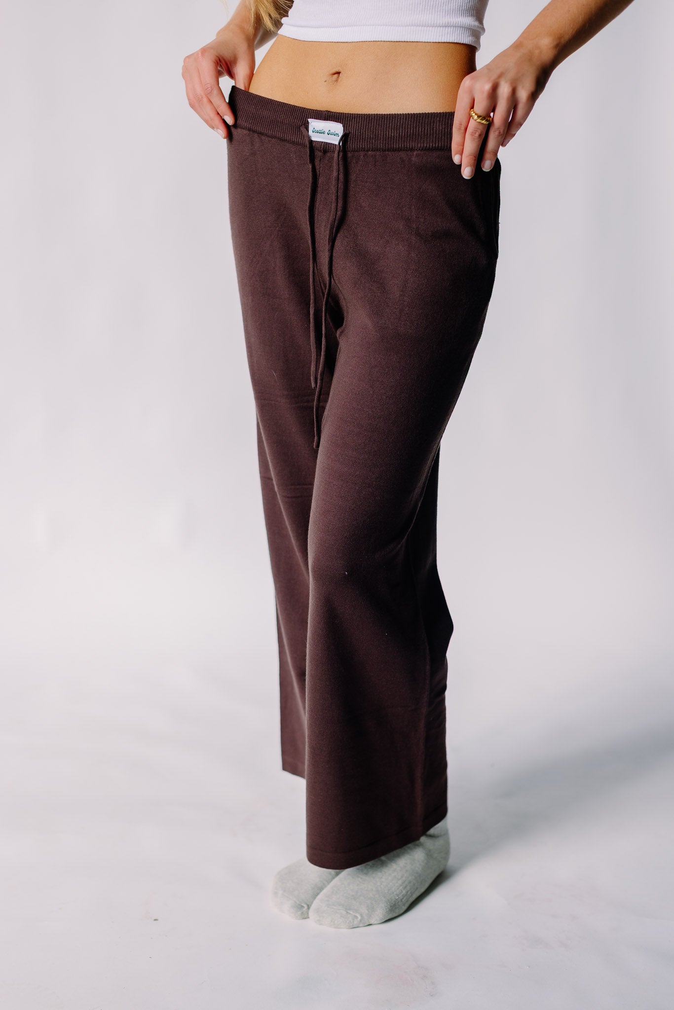 Fine Yarn Knit Sweater Wide Pant