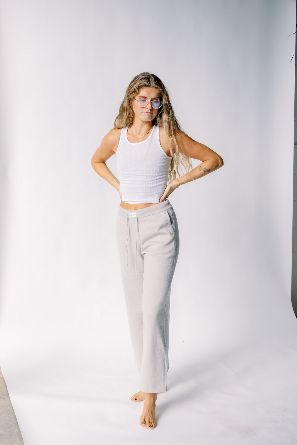 Fine Yarn Knit Sweater Wide Pant