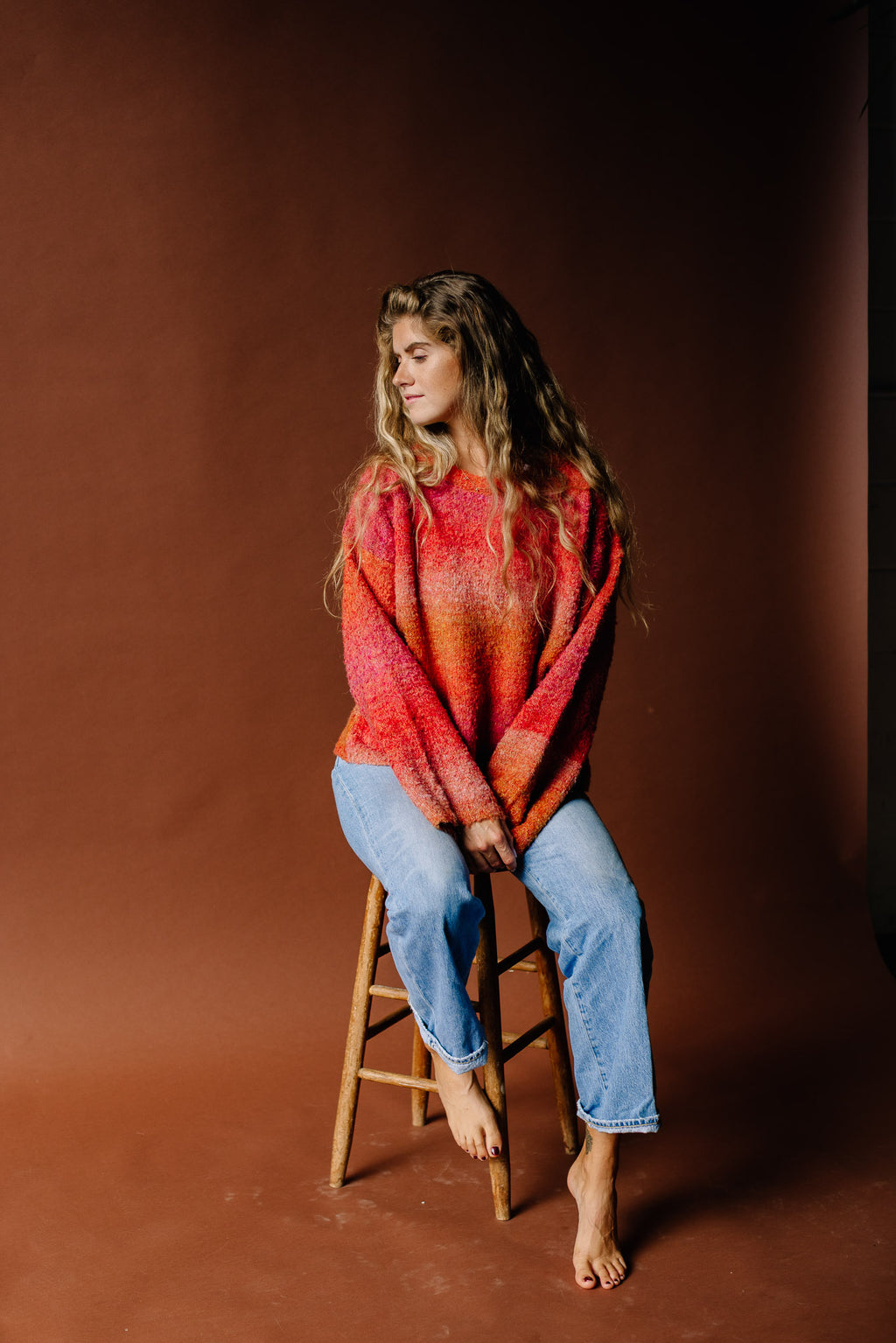 Loose Fit Ombre Scottie Sweater