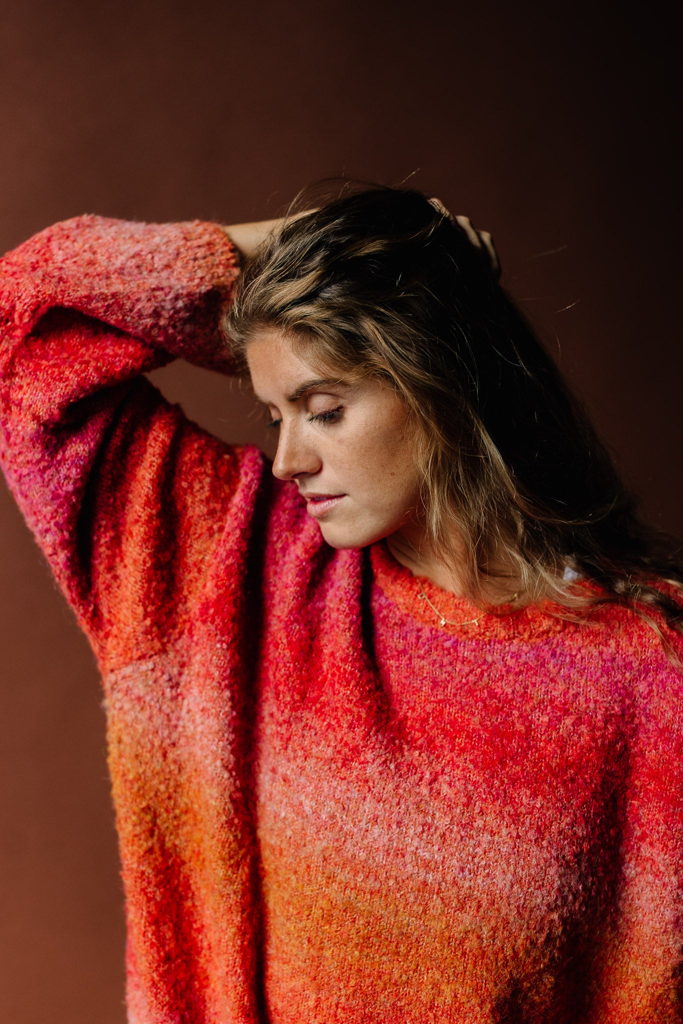 Loose Fit Ombre Scottie Sweater