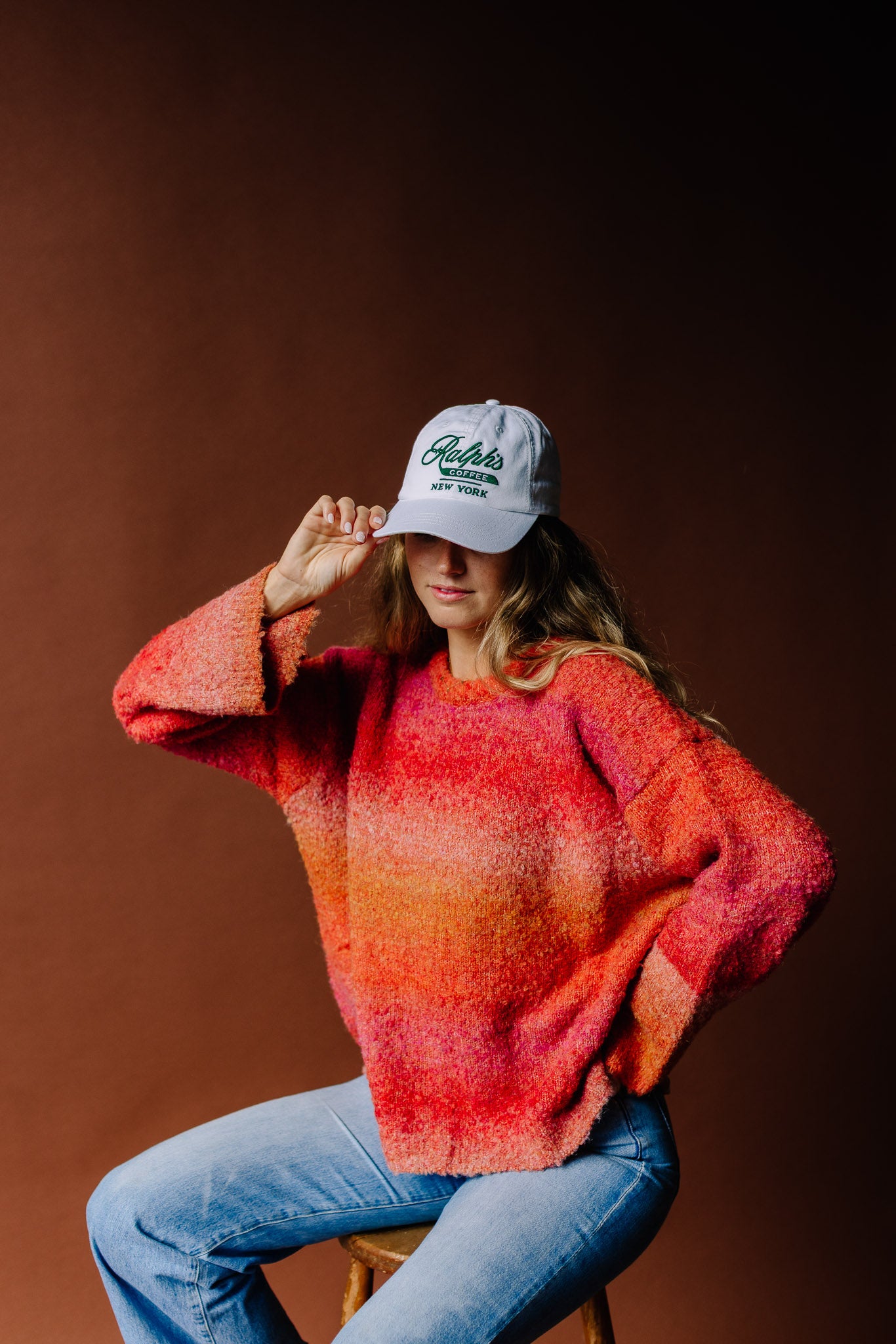 Loose Fit Ombre Scottie Sweater