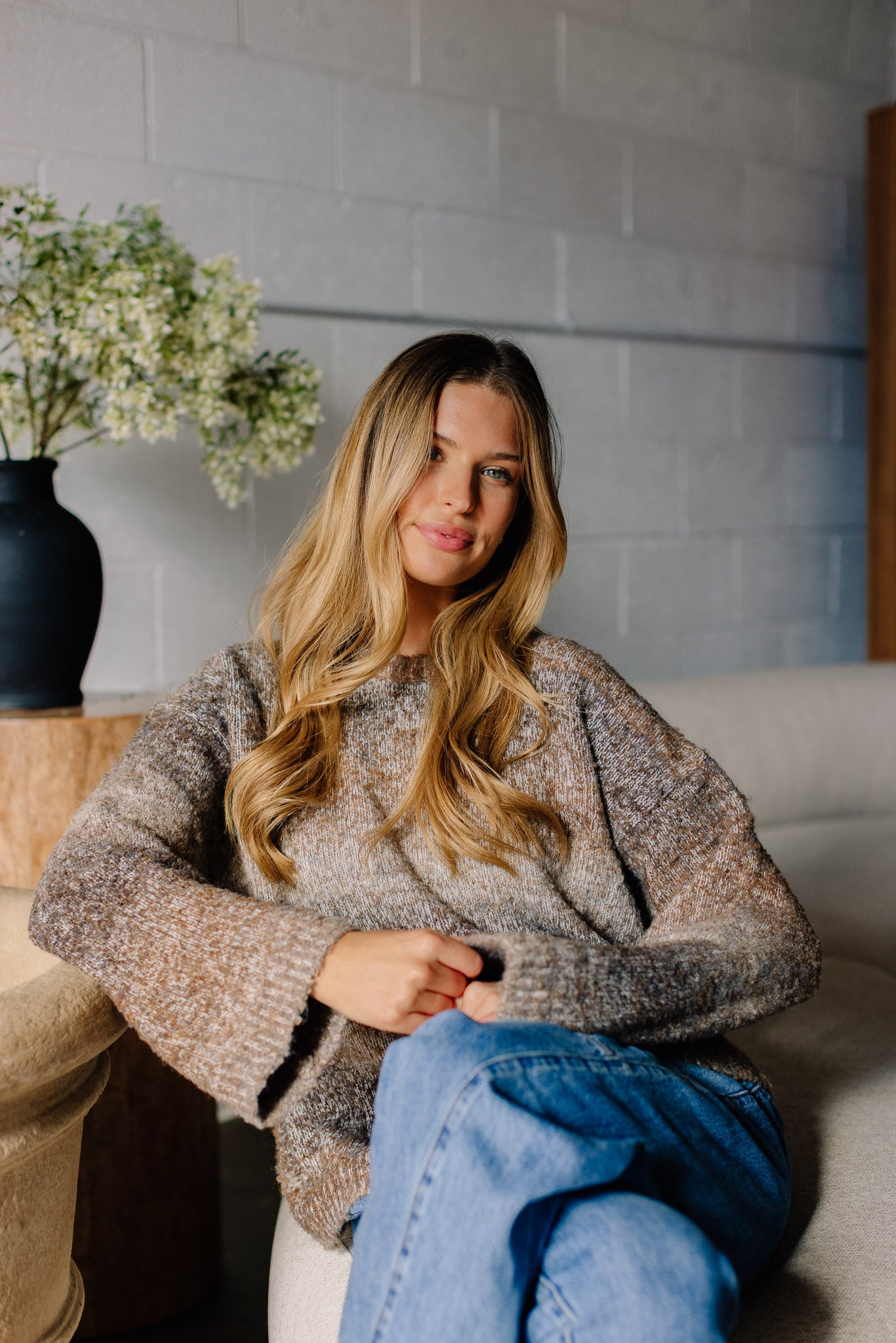 Loose Fit Ombre Scottie Sweater