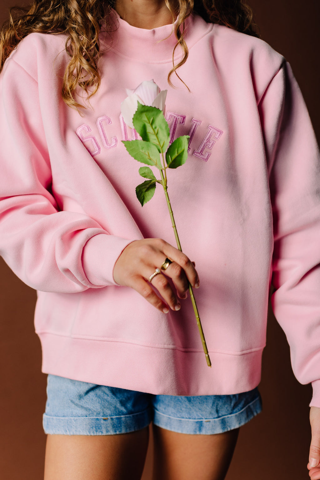 Cozy Fleece Half-High Neck Sweatshirt