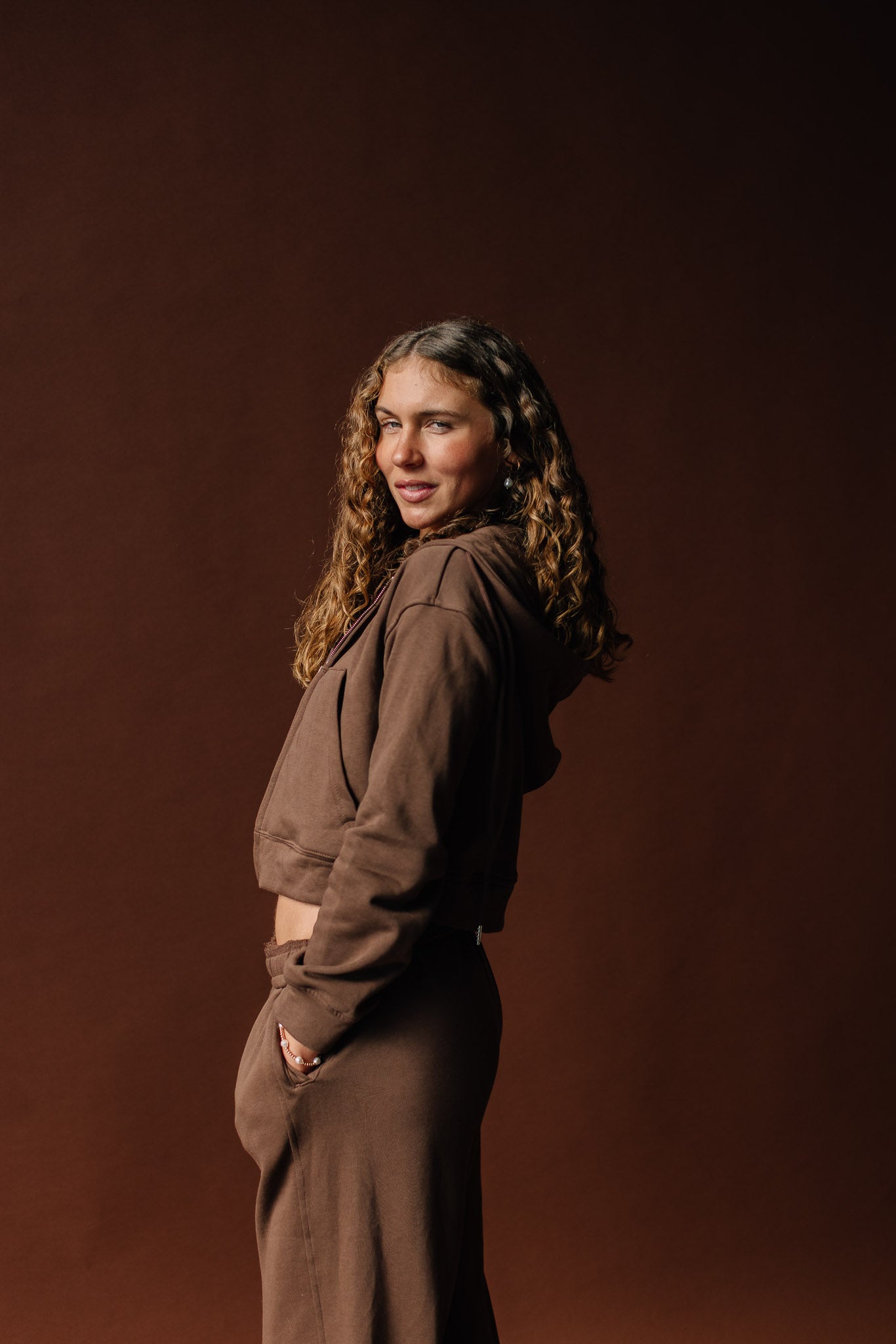 Cropped Zip Up Hoodie