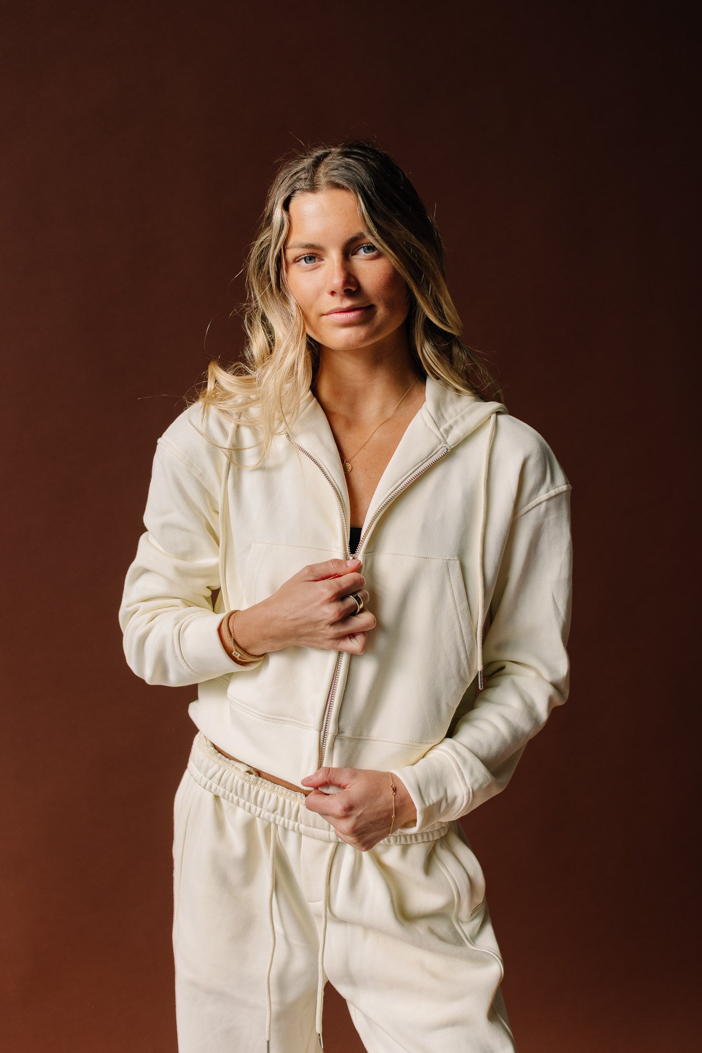 Cropped Zip Up Hoodie