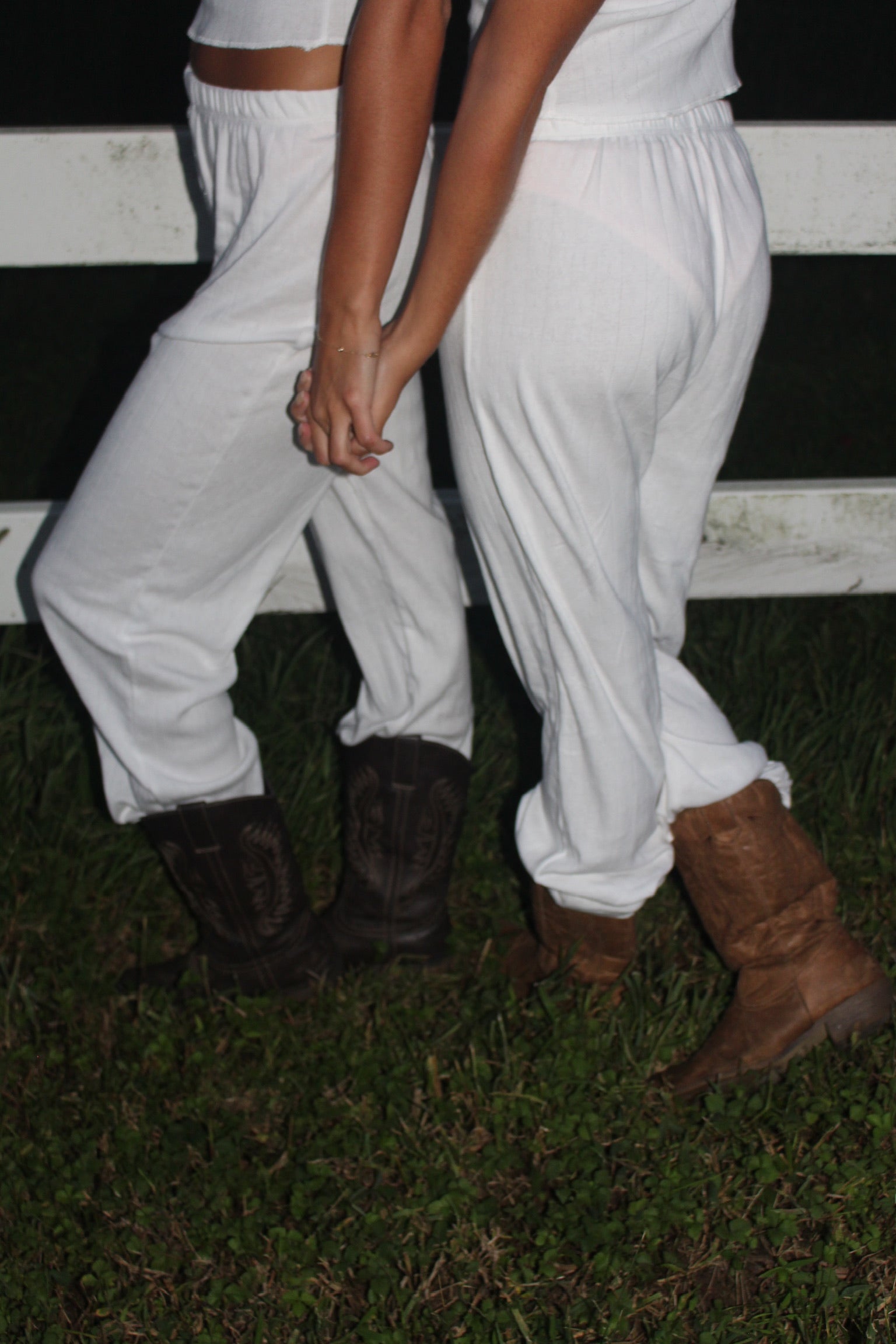 White Pointelle Tank & Pant Set