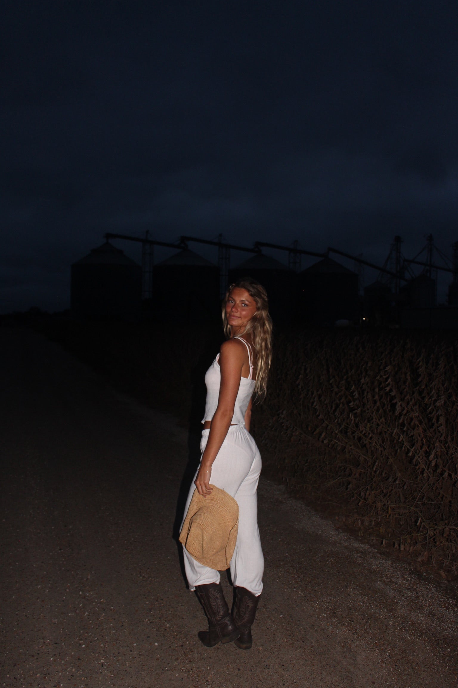 White Pointelle Tank & Pant Set