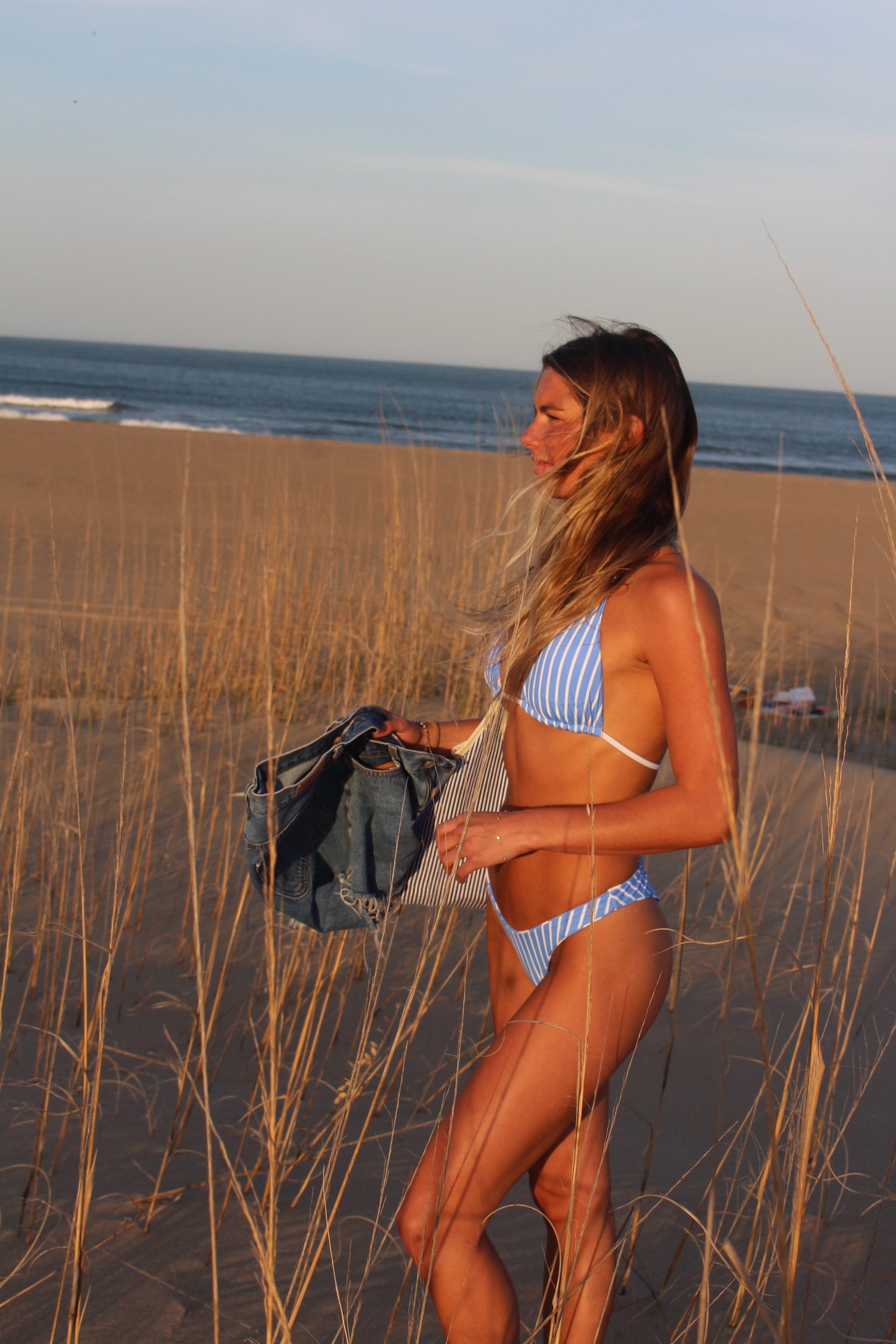 Reversible Polka Dot Stripe Bikini Bottom