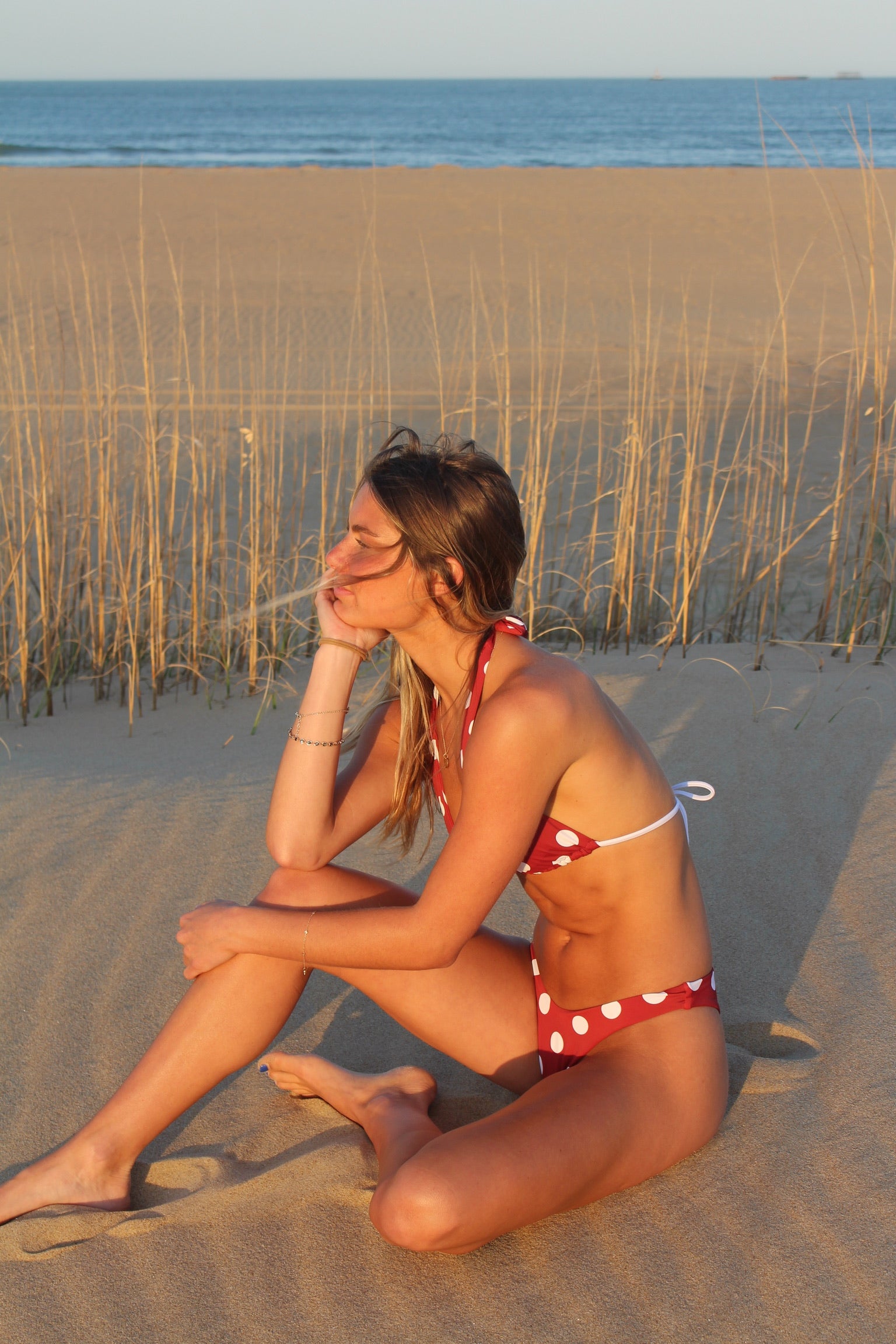 Reversible Polka Dot Stripe Bikini Bottom