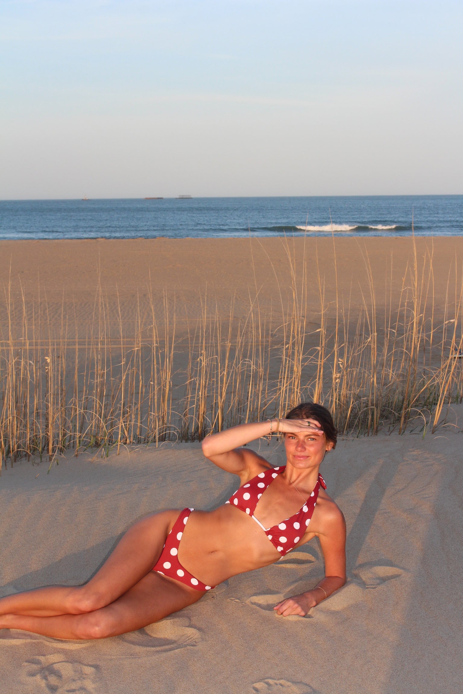 Reversible Polka Dot Stripe Bikini Bottom